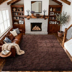 4x6 Ft Brown Shag Rugs for Bedroom Living Room, Ultra Soft Fluffy Furry Area by Cuzwlovita