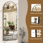 HARRITPURE 59"x16" Arched Full Length Mirror, Arch Floor Mirror - Image 3