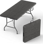 6 Feet Foldable Table with Built in Handle & Steel Legs | 6FT Heavy Duty by OurModernSpace