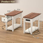 Narrow End Table with Charging Station - Image 3