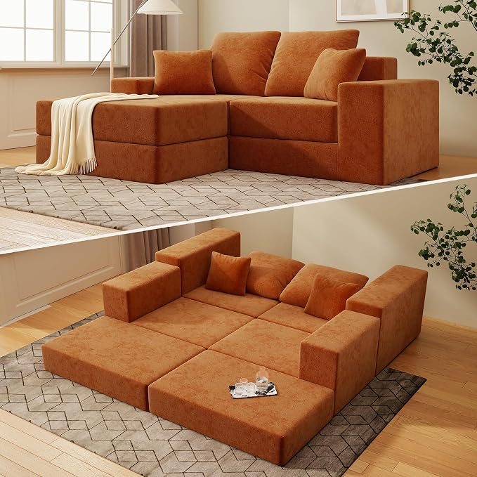Cloud Modular Sectional Sofa, Comfy Boneless Couch by LivingGiving