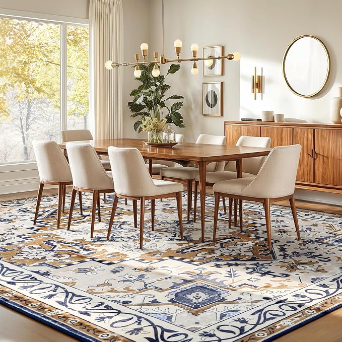 Rugflix 9x12 Area Rugs for Living Room, Washable Light Brown Large Rug | - Image 7