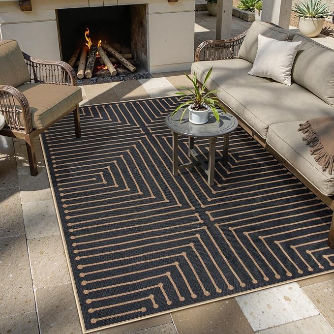 Lahome Neutral Outdoor Rug 5x7 by Lahome