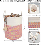 XUANGUO Cotton Rope Laundry Basket Hamper - Image 2