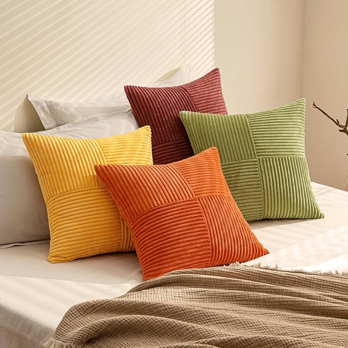 MIULEE Fall Yellow Orange Rust Throw Pillow Covers 20x20 Inch 4 Packs Boho - Image 6