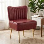 Modern Leather Accent Chair Single 1 Pack, Vintage Slipper Chair by JYFN