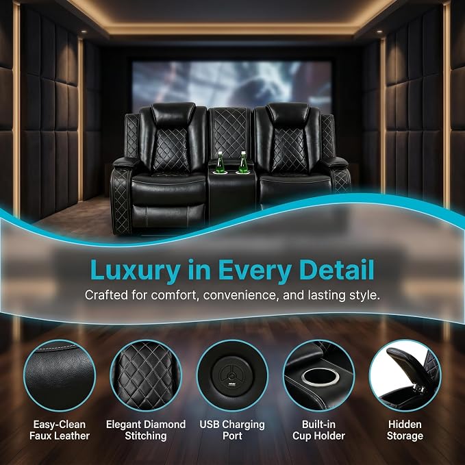 Leather Sofa Set, Power Recliner Sofa Set - Image 3