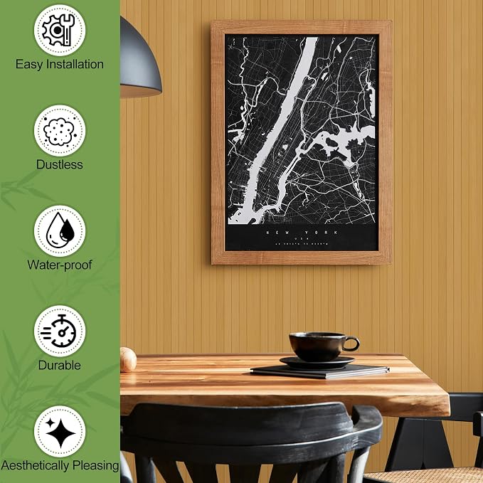 2 Pack Bamboo Wall Panel for Interior Wall Decor, Renewable Pole Wrap - Image 3