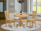 East West Furniture ANVA3-OAK-C 3 Piece Kitchen Table Set - Image 2