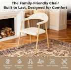 DUMOS Dining Chairs Set of 2, Linen Fabric Upholstered Kitchen Side Chairs - Image 5