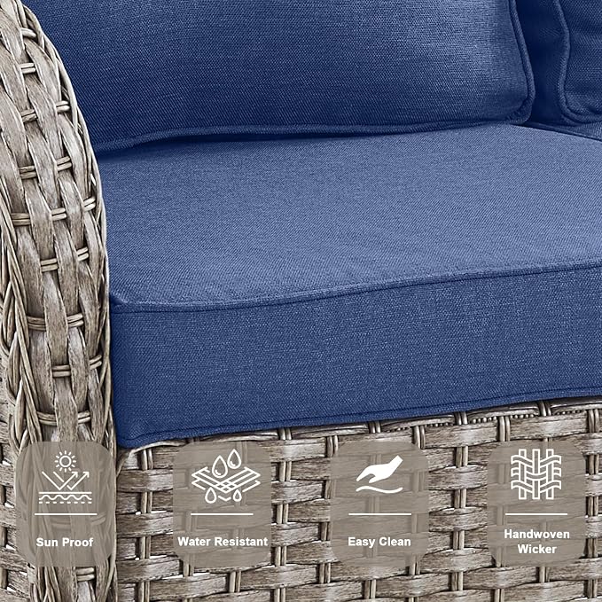 Belord 6 Pieces Wicker Patio Conversation Sets - Image 5