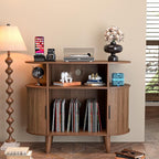 LUVIOHOME Large Round Record Player Stand by LUVIOHOME