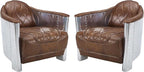 Art Leon Genuine Leather Accent Chair, Mid Century Industrial Armchair by ArtLeon