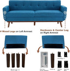 Kingfun 77.2" W Loveseat Sofa, Mid Century Modern Decor Love Seat Couches - Image 8