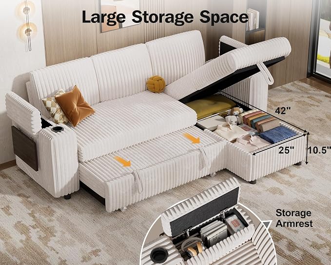 Vipbear 86" Modular Sectional Sleeper Sofa - Image 7