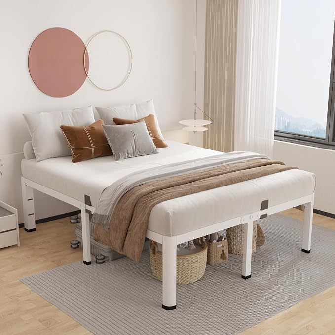 ROIL 14 Inch White King Bed Frame - Image 7
