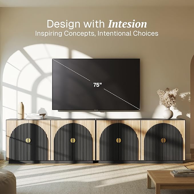 BELLEZE 65 Inch Fluted Buffet Cabinet - Image 3