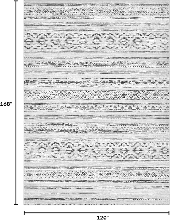 cotiled Boho 10x14 Area Rug for Living Room: Large Moroccan Washable Rug | - Image 2