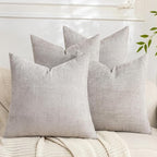 Set of 4 Soft Textured Decorative Throw Pillow Covers 18x18 Inch Cozy Farmhouse by Cozoomy
