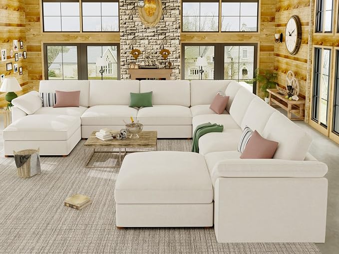 EASE MOOSE Oversized Sectional Modular Sofa，Comfty U Shape Sectional FSC - Image 3