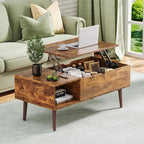 OLIXIS Wooden Coffee Table, Lift Top Coffee Table - Image 2