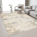 Area Rug Living Room: 5x5 Modern Washable Soft Carpet Beige Brown | by FXRHLP