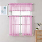 Chyhomenyc Pink Curtains Over Sink 36 Inch Length 2 Panels, Light Filtering - Image 2