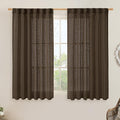 Semi Sheer Linen Curtains 45 Inches Long by LAMIT