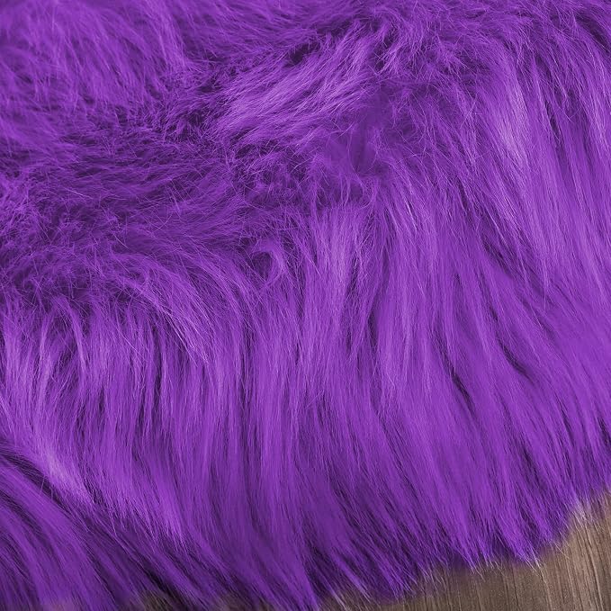 Latepis Small Area Rugs 3x4 Purple Faux Fur Rug Fluffy Carpet Shag Rug - Image 7