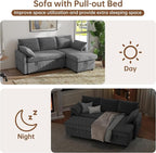 Sofa Bed, Apartment and Sunroom, Dark Gray - Image 3