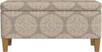 HomePop Drake Large Decorative Storage Bench -Brown Medallion - Image 5