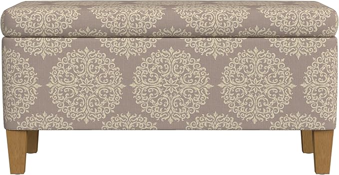 HomePop Drake Large Decorative Storage Bench -Brown Medallion - Image 5