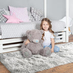 Pionblank Fluffy Runner Rugs for Bedroom 2x6, Tie Dye Grey | Modern Shaggy Area - Image 3