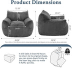 Giant Plush Bean Bag Chair for Adults - Image 2