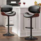 YaFiti Bar Stools Modern PU Leather Adjustable Swivel Barstools, Kitchen by YaFiti