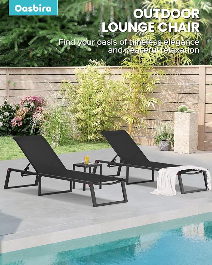 Aluminum Chaise Lounge Chair Outdoor, Foldable& No Assembly Patio Pool Lounge - Image 6