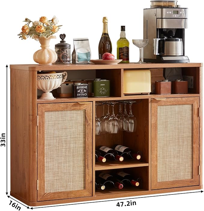 Lerliuo Rattan Wine Cabinet - Image 3