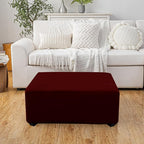 Super Stretch Ottoman Cover- Soft Form Fit Ottoman Cover Rectangular Ottoman - Image 2