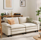 LINSY HOME 90" Modular Cloud Love Seat Sofa, Corduroy Soft Sectional Couch by LINSYHOME