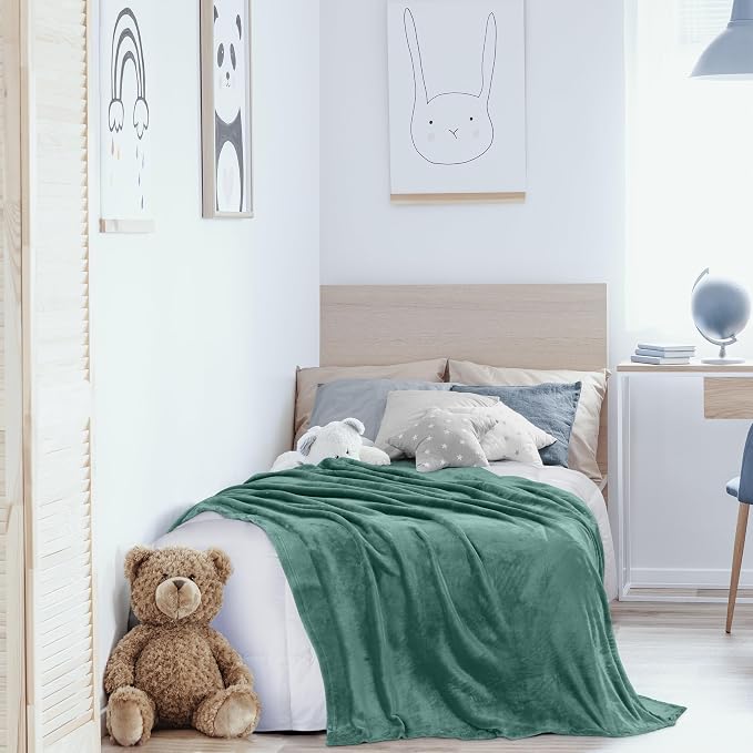 Utopia Bedding Ultra Soft Fleece Bed Blanket Twin Size Celadon | Microfiber - Image 9