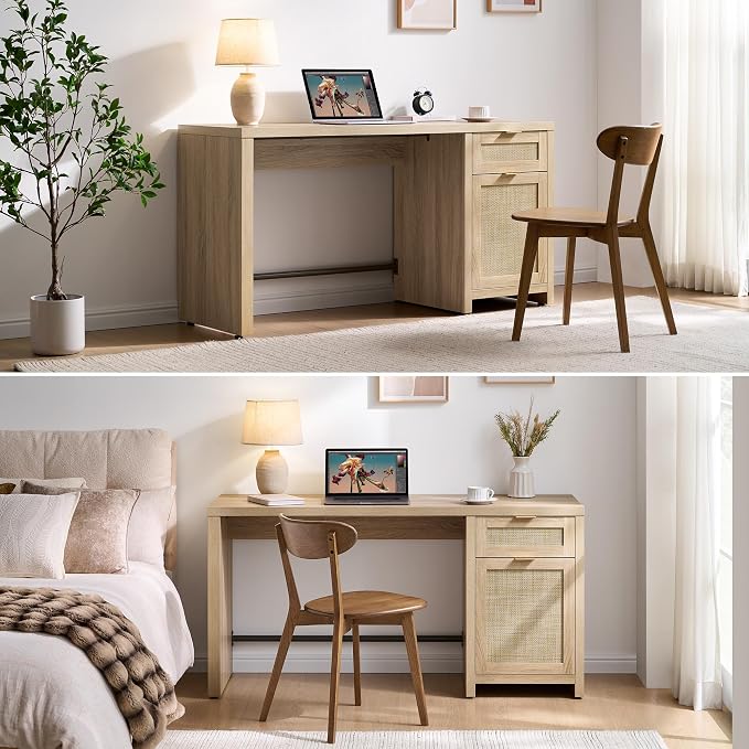 SICOTAS Rattan Home Office Desk - Image 8