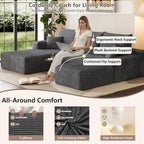 95" Cloud Sectional Couch U-Shaped Chaise - Image 3