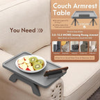 SINWANT Couch Armrest Table, Bamboo Couch Arm Table 360° Phone Holder, Foldable - Image 3
