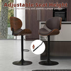 civama Brown Bar Stools Set of 2 - Image 7