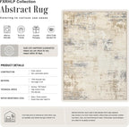 Area Rug Living Room: 4x4 Modern Washable Soft Carpet Beige Brown | - Image 2