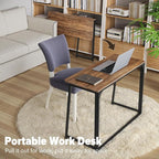 WOHOMO Folding Desk, Small Writing Desk 39.4", Space-Saving Foldable Laptop - Image 7
