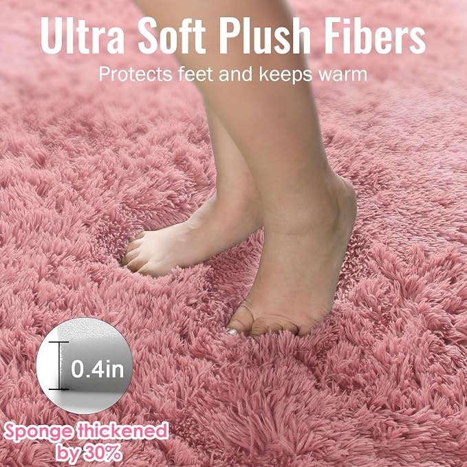 Shaggy Fluffy Rugs Carpets for Girls Room Baby Nursery Teens Rooms 4x6 Ft | - Image 5