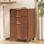 3 Drawers Fluted Mobile File Cabinet by INNODToddlerTower