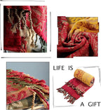 Boho Throw Blanket, Chenille Jacquard Tassels Throw Blankets - Image 5