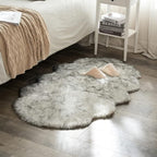 MIULEE Fluffy Area Rug 3x5 ft Faux Fur Sheepskin Rug Gradient Grey | Luxury by MIULEE